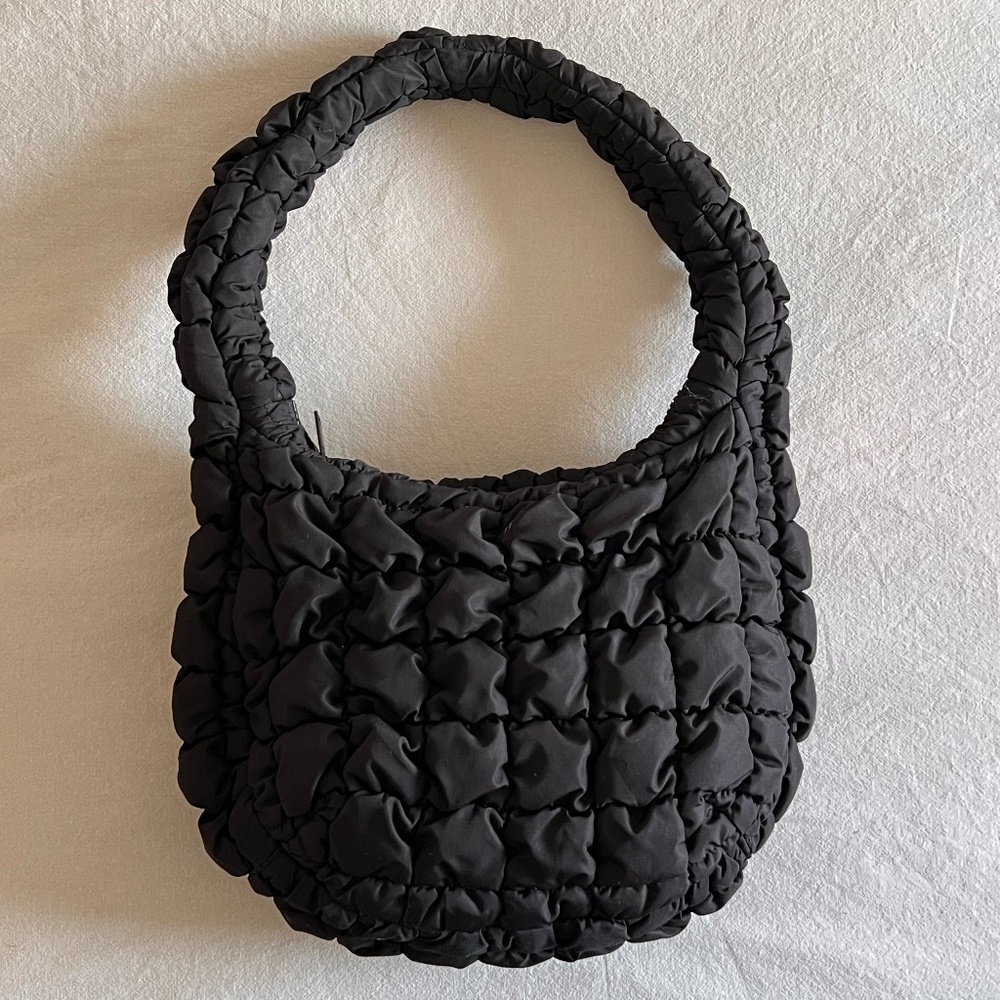 COS Black Quilted Padded Shoulder Bag
